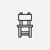 chaise, icône de ligne de siège, vecteur, illustration, modèle de logo. convient à de nombreuses fins. vecteur