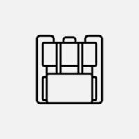 sac à dos, école, sac à dos, icône de ligne de sac à dos, vecteur, illustration, modèle de logo. convient à de nombreuses fins. vecteur