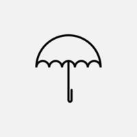 parapluie, météo, icône de ligne de protection, vecteur, illustration, modèle de logo. convient à de nombreuses fins. vecteur