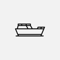 navire, bateau, icône de ligne de voilier, vecteur, illustration, modèle de logo. convient à de nombreuses fins. vecteur