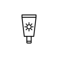 crème solaire, crème solaire, lotion, icône de la ligne d'été, vecteur, illustration, modèle de logo. convient à de nombreuses fins. vecteur