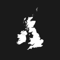 carte du royaume-uni sur fond noir vecteur