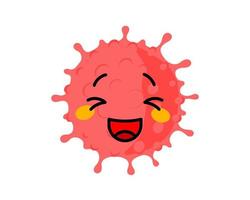 visage de coronavirus emoji kawaii. icône de personnage de virus corona mignon drôle vecteur