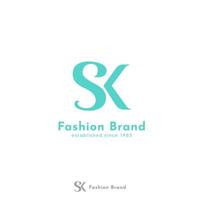 Initial sk monogramme mode logo icône style féminin vecteur