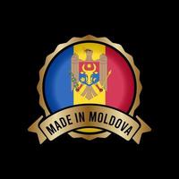 Bouton d'étiquette de timbre d'insigne d'or fabriqué en Moldavie vecteur