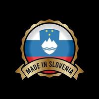 bouton d'étiquette de timbre d'insigne d'or fabriqué en slovénie vecteur