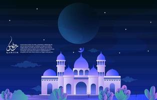 calligraphie mosquée ramadan kareem salutation islamique vacances musulman célébration carte vecteur