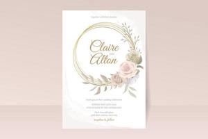 modèle de carte d'invitation de belles roses vecteur