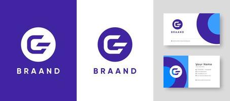 lettre initiale g logo d'entreprise avec conception de carte de visite modèle modifiable frais ou propre vecteur
