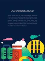 pollution de l'environnement par des émissions nocives dans l'atmosphère et l'eau. illustration vectorielle 03.jpg vecteur