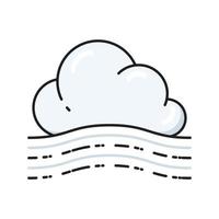 illustration vectorielle de vent nuage sur un fond transparent. symboles de qualité premium. icône de couleur plate de ligne vectorielle pour le concept et la conception graphique. vecteur
