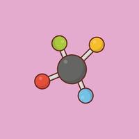 icône plate de vecteur de molécule