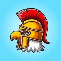 création de logo de mascotte de gladiateur à tête d'aigle vecteur