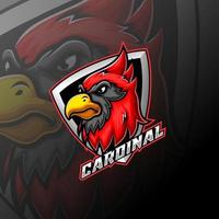 Création de logo e sport mascotte oiseau cardinal vecteur