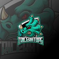 création de logo triceratops mascot e sport vecteur