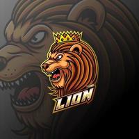 conception de logo de lion mascotte e sport vecteur