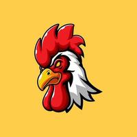 logo mascotte tête de coq vecteur