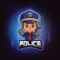 la conception du logo esport de la mascotte de la police vecteur