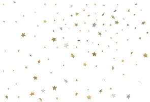 confettis étoiles d'or et d'argent 3D. fond de vacances festives. vecteur. vecteur