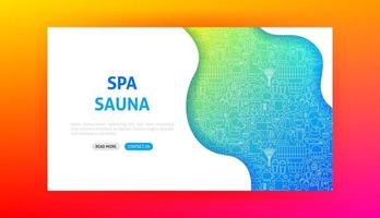 page de destination du sauna spa vecteur