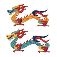 Dragon chinois. illustration vectorielle traditionnelle chinoise. isolé sur fond blanc. vecteur