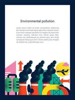 pollution de l'environnement par des émissions nocives dans l'atmosphère et l'eau. illustration vectorielle 03.jpg vecteur