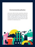 pollution de l'environnement par des émissions nocives dans l'atmosphère et l'eau. illustration vectorielle 03.jpg vecteur