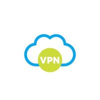 icône de vecteur de service vpn avec nuage