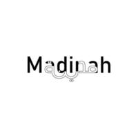 madinah - création de logo unique en anglais et en arabe vecteur