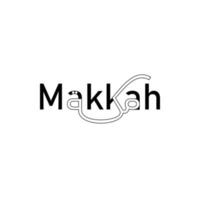 makkah - création de logo unique en anglais et en arabe vecteur