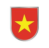 drapeau vietnamien avec conception de vecteur de cadre argenté
