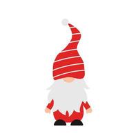gnome de dessin animé mignon pour noël ou la saint valentin isolé sur blanc. . caractère nordique scandinave. modèle vectoriel pour carte de voeux, bannière, affiche, t-shirt, etc.