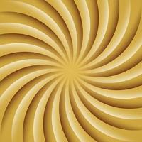 spirale d'hypnose rotative dorée et blanche. tourbillon abstrait. illusion d'optique. illustration vectorielle psychédélique hypnotique. rayons lumineux concentriques. vecteur