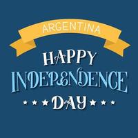 joyeux jour de l'indépendance de l'argentine lettrage à la main. affiche de typographie de célébration rétro. modèle vectoriel facile à modifier pour carte de voeux, bannière, flyer, t-shot, etc.
