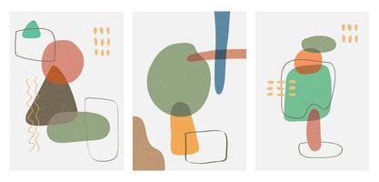 ensemble de doodle abstrait contemporain moderne à la mode. arrière-plan minimaliste créatif pour carte postale, brochure, décoration murale. illustration vectorielle vecteur