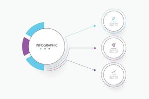 visualisation des données d'entreprise. diagramme de processus. éléments abstraits de graphique, diagramme avec 3 étapes, options, pièces ou processus. concept créatif pour infographie. vecteur