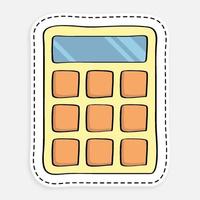 icône de dessin animé de la calculatrice de doodle des finances et de la comptabilité précise. vecteur isolé sur fond blanc