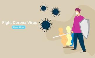 lutter contre le virus corona covid-19. vecteur