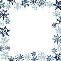 cadre de flocons de neige bleus. modèle pour la conception d'hiver. vecteur