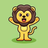 lion bienvenue pose mascotte illustration vecteur