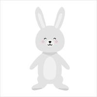 illustration vectorielle de lapin heureux. personnage de dessin animé de lapin mignon. vecteur