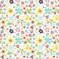 modèle sans couture avec des fleurs. Floral background.colored fleurs isolés sur fond blanc vecteur