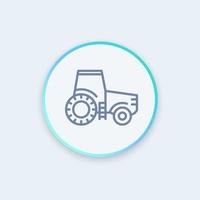 icône de ligne de tracteur, agrimoteur, icône élégante ronde de machines agricoles, illustration vectorielle vecteur