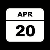 20 avril Calendrier d&#39;une journée vecteur