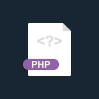 icône de fichier php. Hypertext Preprocessor. langage de programmation. vecteur