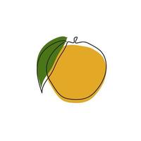 imprimer une icône orange fraîche, parfaite pour ajouter aux collections d'icônes ou aux designs de t-shirts, avec des dessins au trait, facile à appliquer vecteur