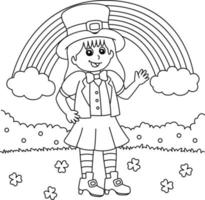 st. patricks day leprechaun girl coloriage vecteur