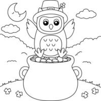 st. page de coloriage hibou patrick pour les enfants vecteur