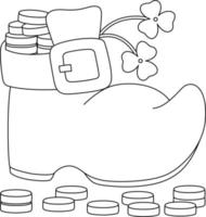 st. page de coloriage de chaussures patricks day pour les enfants vecteur