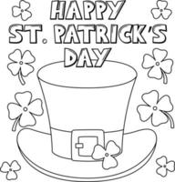 heureux st. coloriage de chapeau de lutin patricks day vecteur